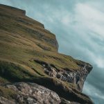 rock, nature, landscape, cliffs, meadow, heaven, clouds